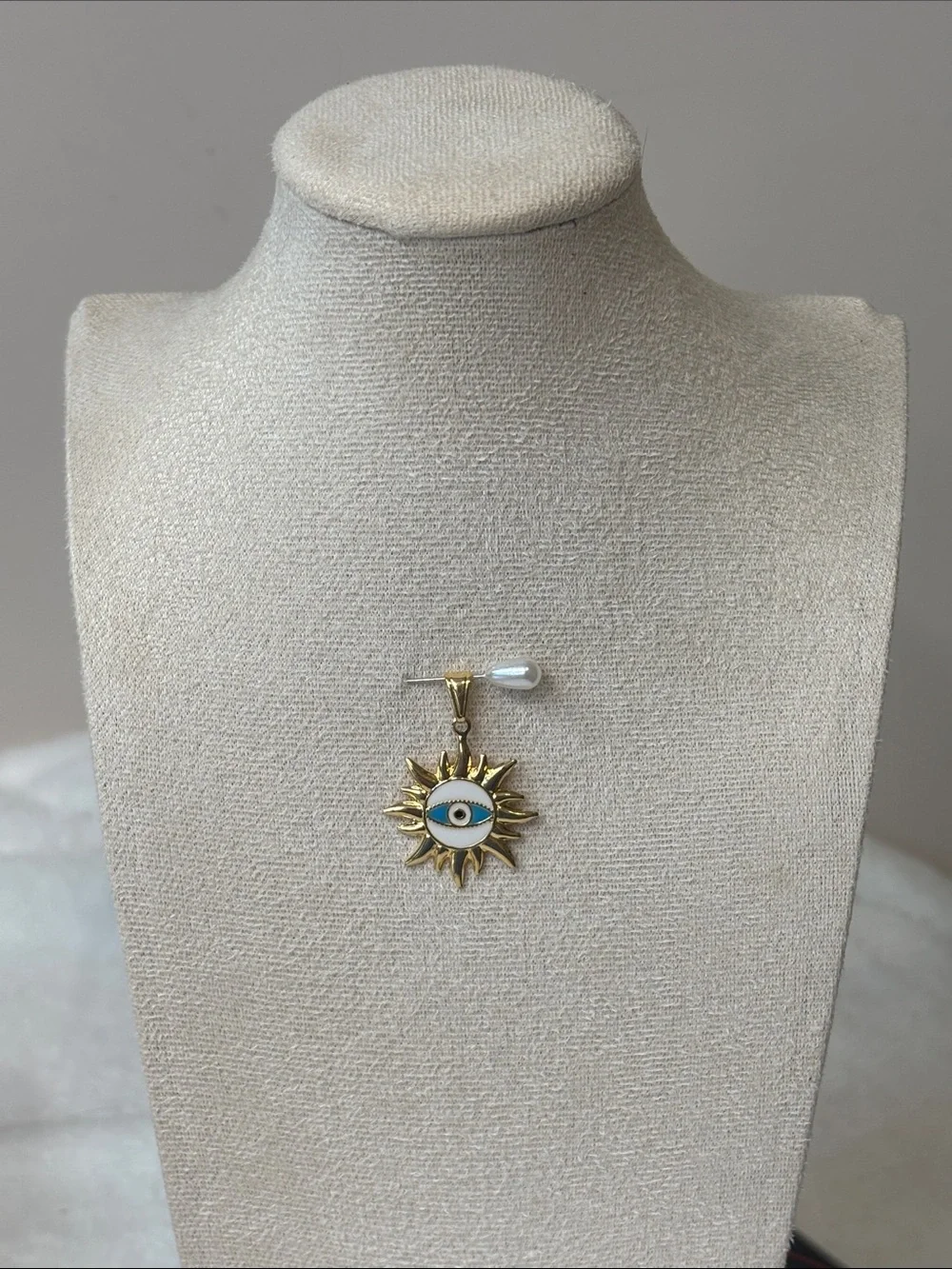 Evil Eye Sun Pendant 18k Yellow Gold Filled
